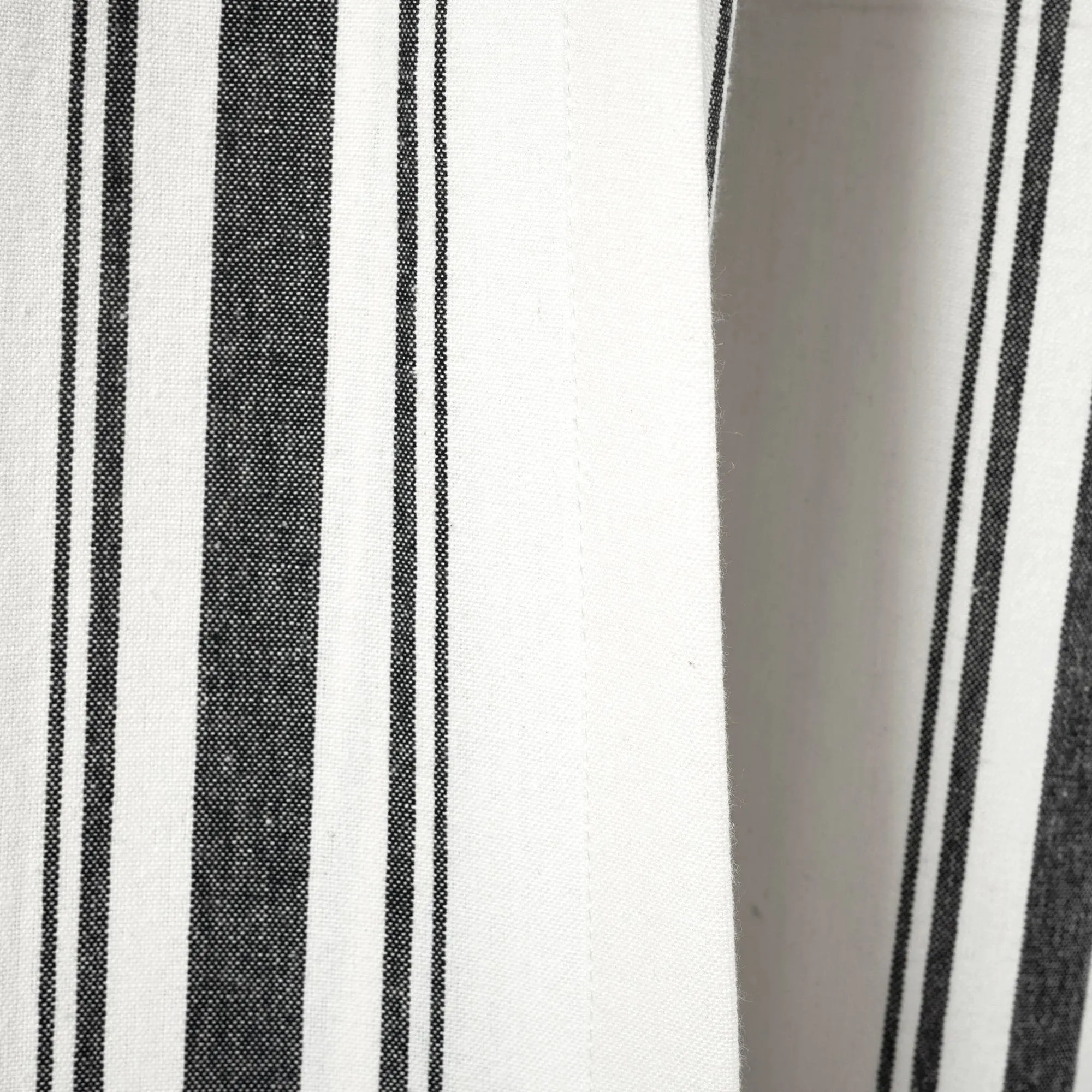 Farmhouse Stripe Yarn Dyed Recycled Cotton Blend Window Curtain Panel Set