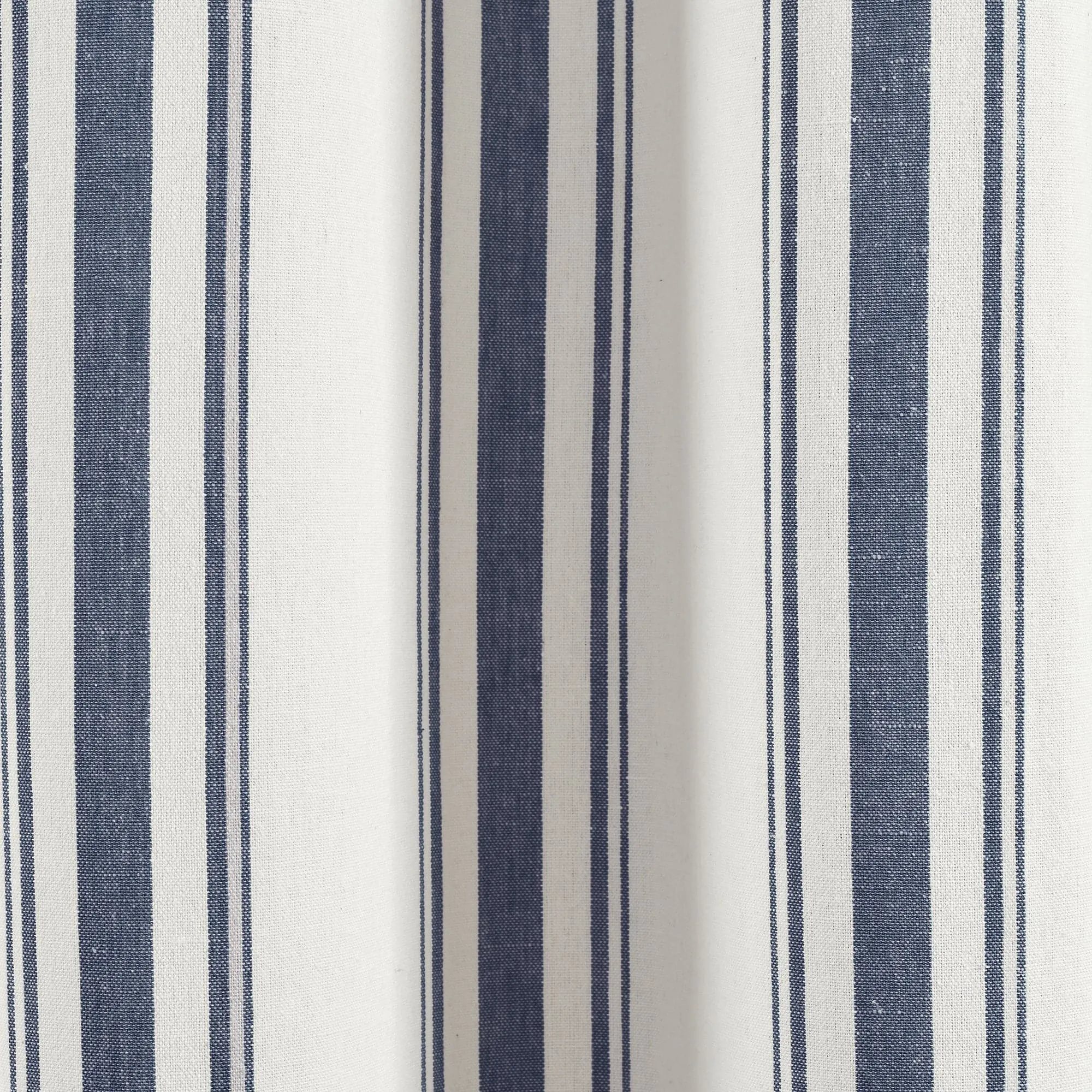 Farmhouse Stripe Yarn Dyed Recycled Cotton Blend Window Curtain Panel Set