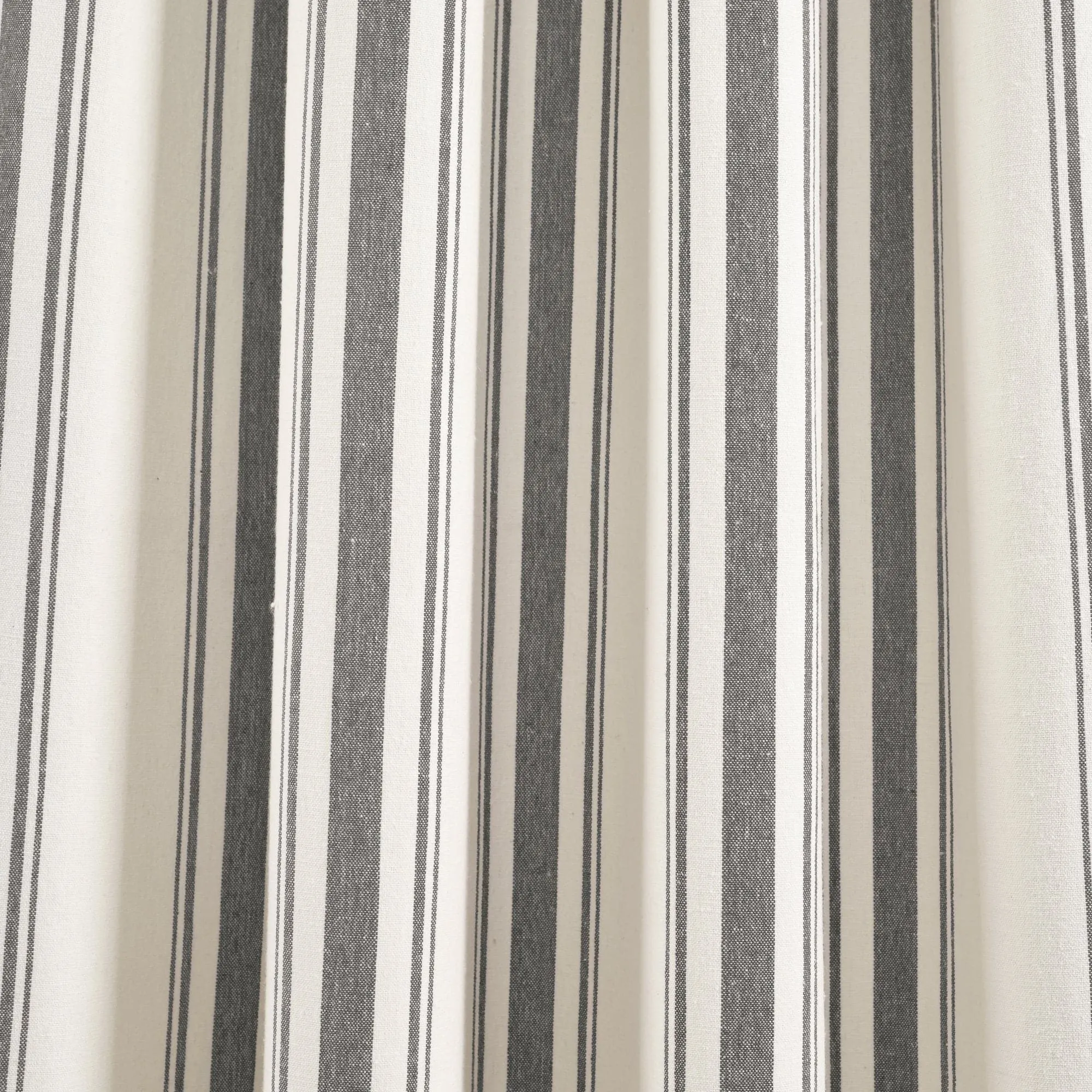 Farmhouse Stripe Yarn Dyed Recycled Cotton Blend Window Curtain Panel Set