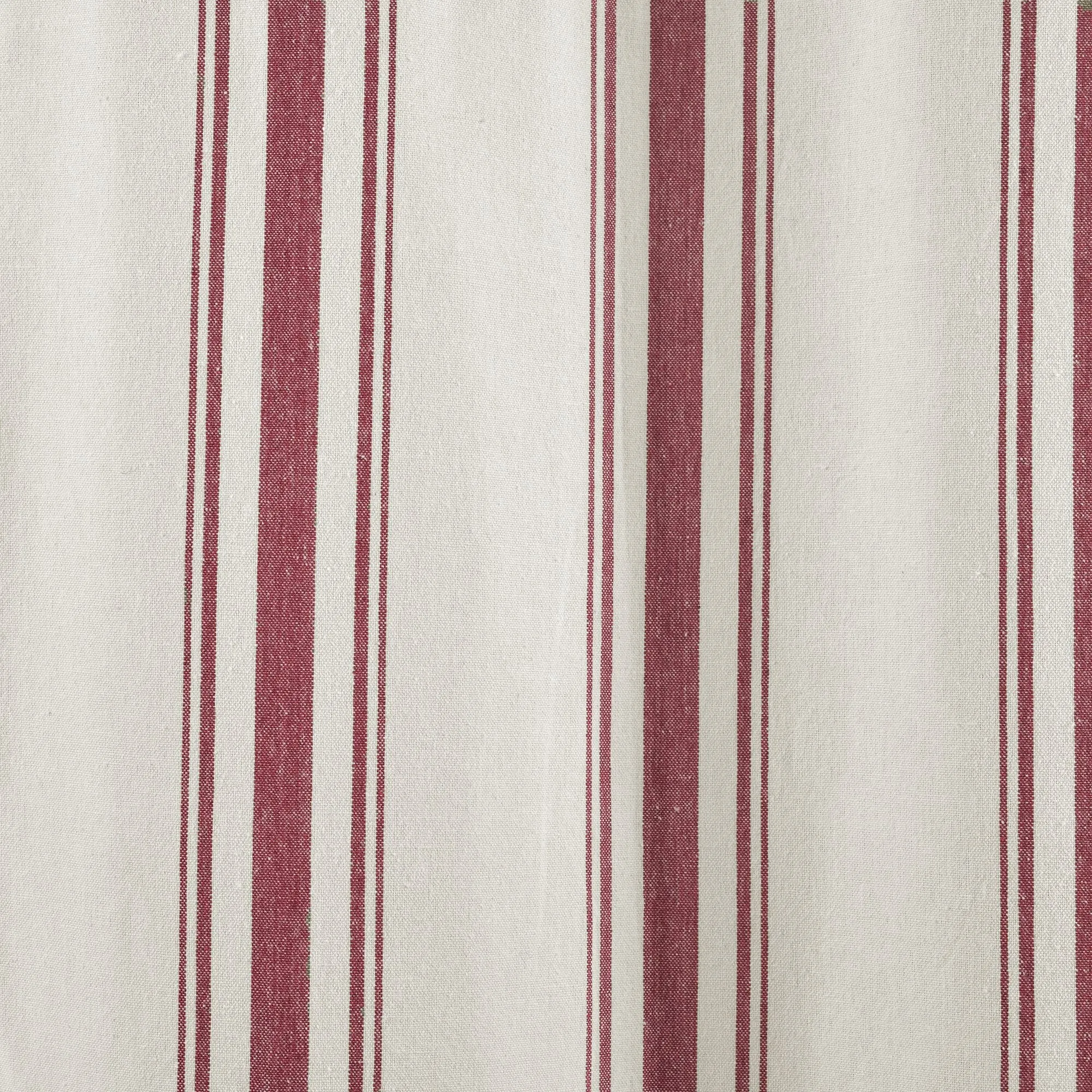 Farmhouse Stripe Yarn Dyed Recycled Cotton Blend Window Curtain Panel Set