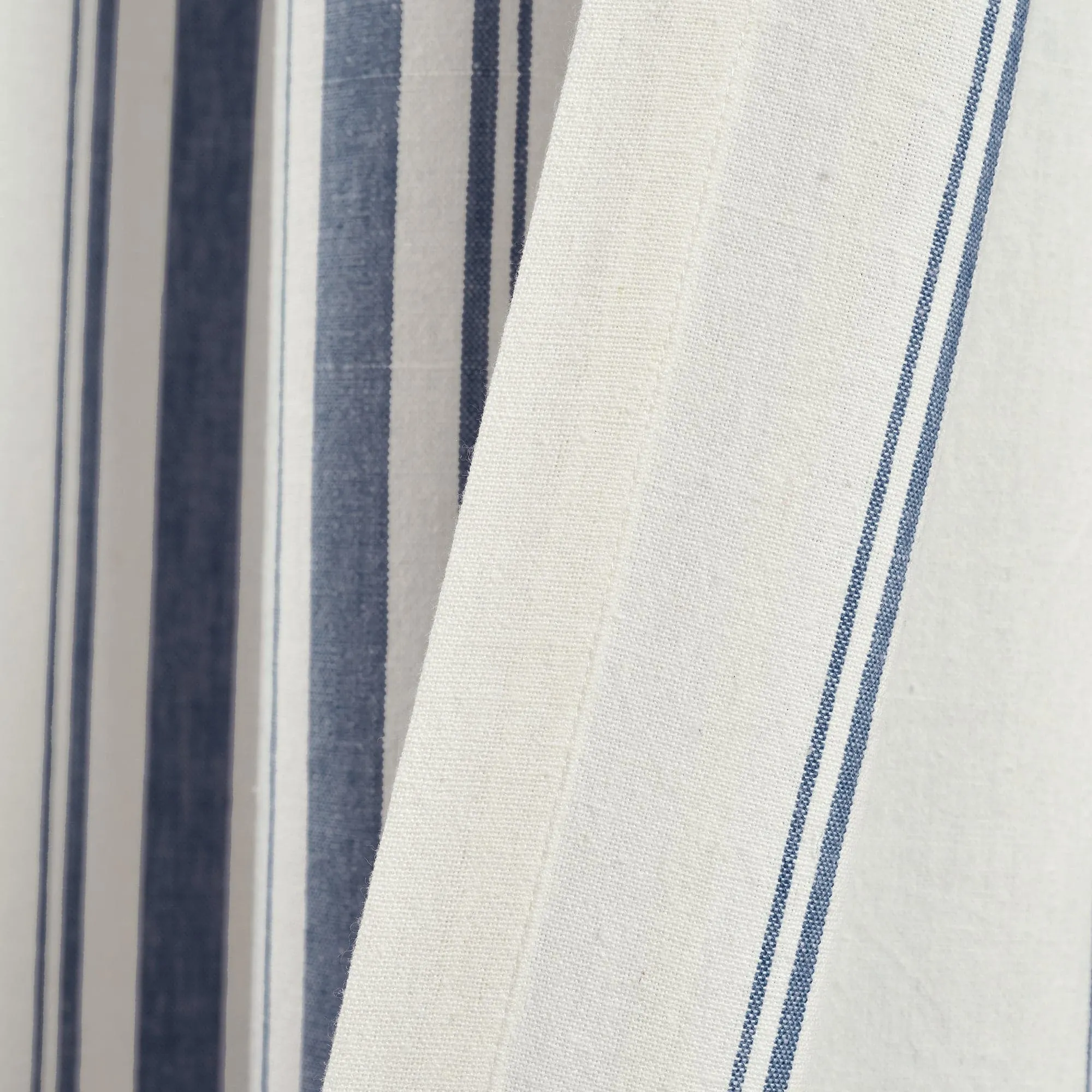 Farmhouse Stripe Yarn Dyed Recycled Cotton Blend Window Curtain Panel Set
