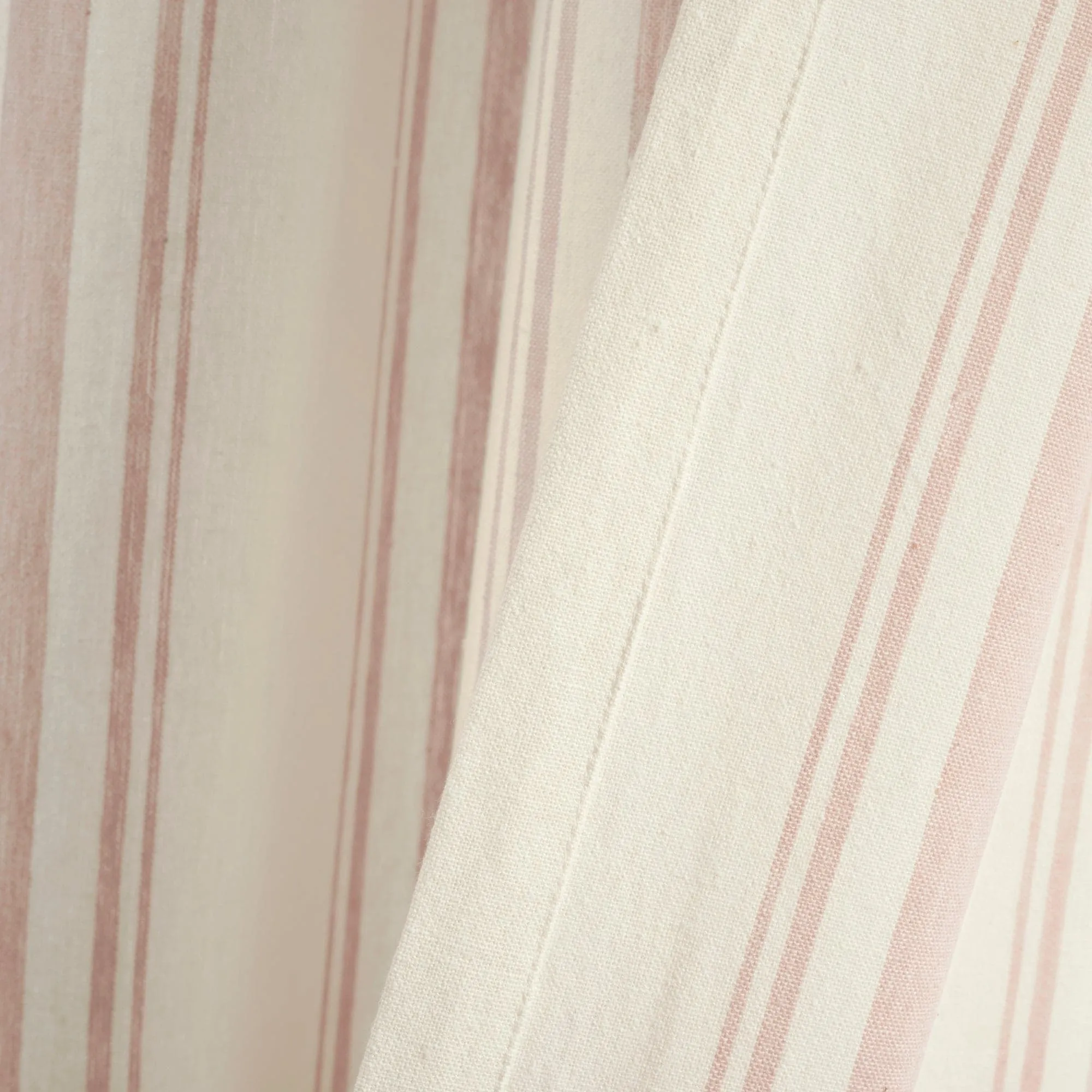Farmhouse Stripe Yarn Dyed Recycled Cotton Blend Window Curtain Panel Set