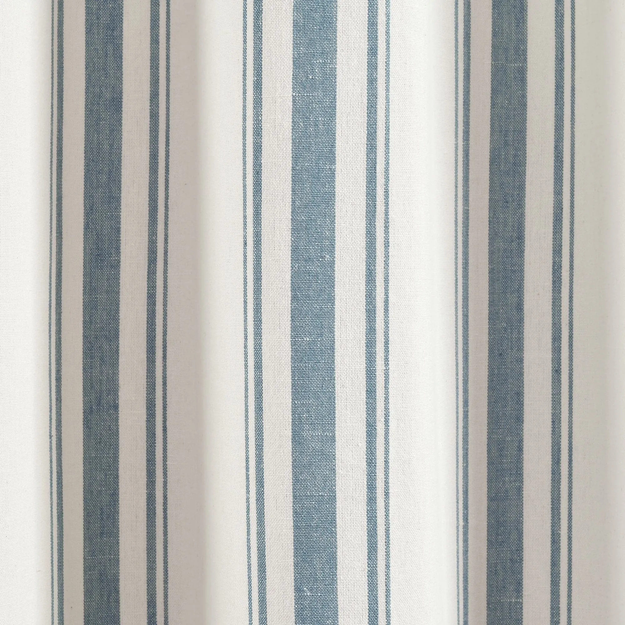 Farmhouse Stripe Yarn Dyed Recycled Cotton Blend Window Curtain Panel Set