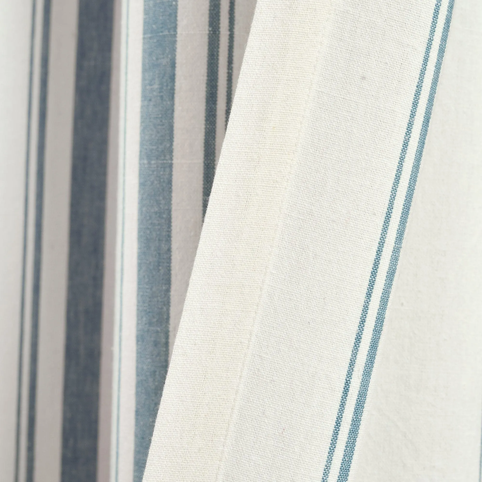 Farmhouse Stripe Yarn Dyed Recycled Cotton Blend Window Curtain Panel Set