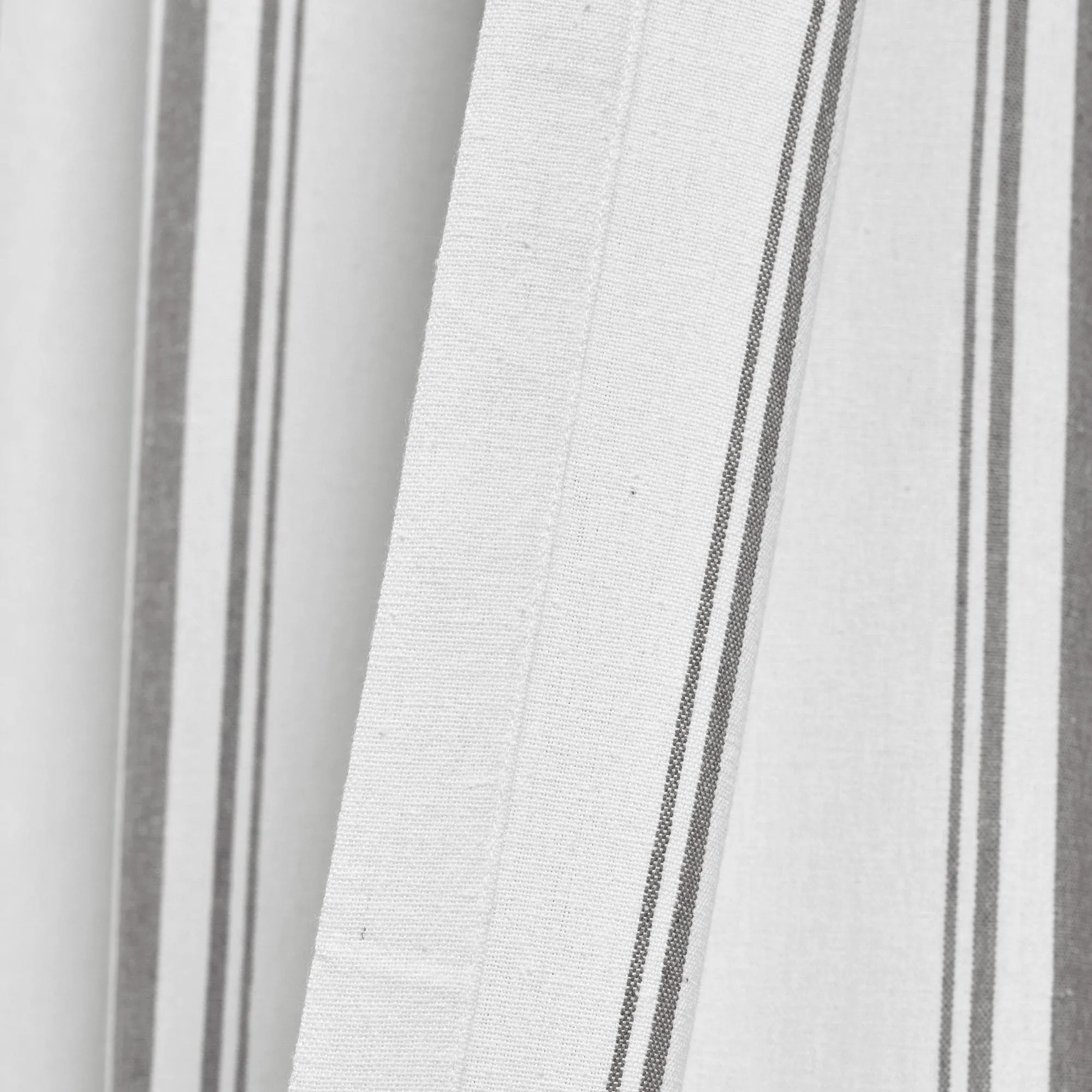 Farmhouse Stripe Yarn Dyed Recycled Cotton Blend Window Curtain Panel Set