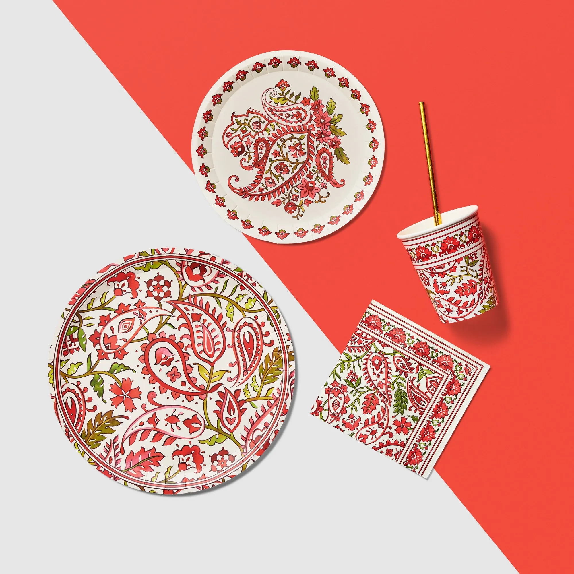 Festive Paisley Tableware Set