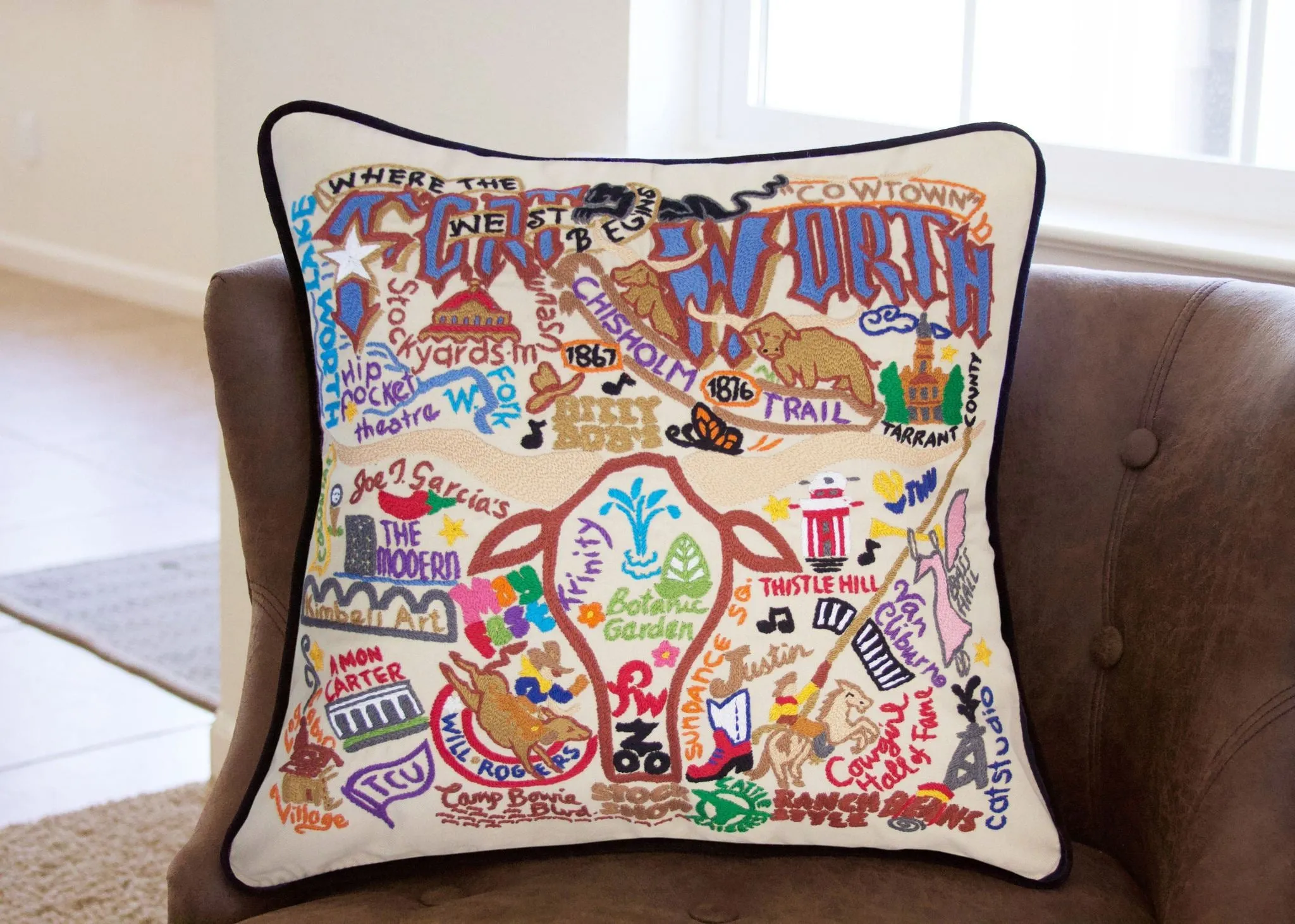 FORT WORTH PILLOW BY CATSTUDIO