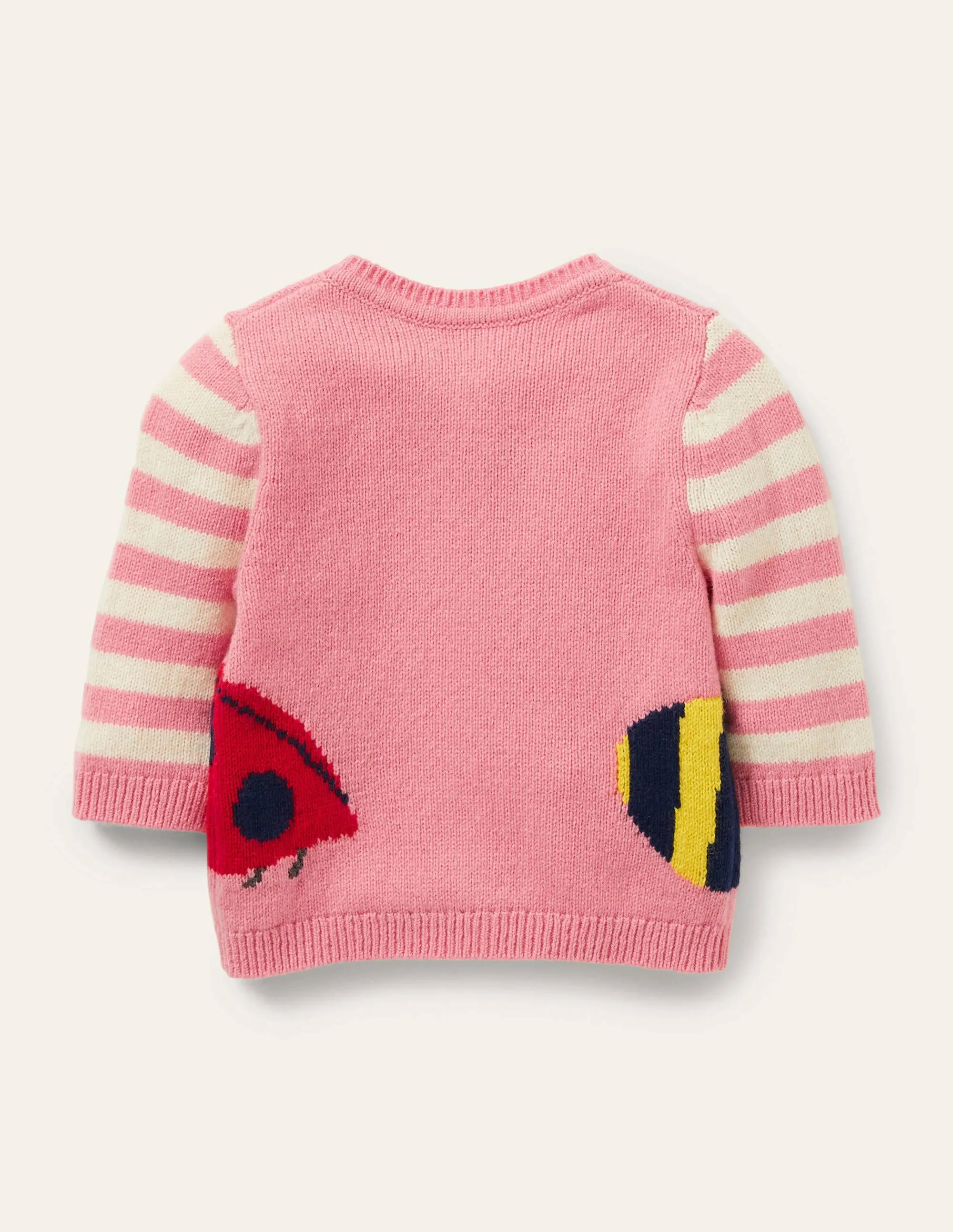 Fun Embroidered Cardigan-Pink Lemonade, Ladybird