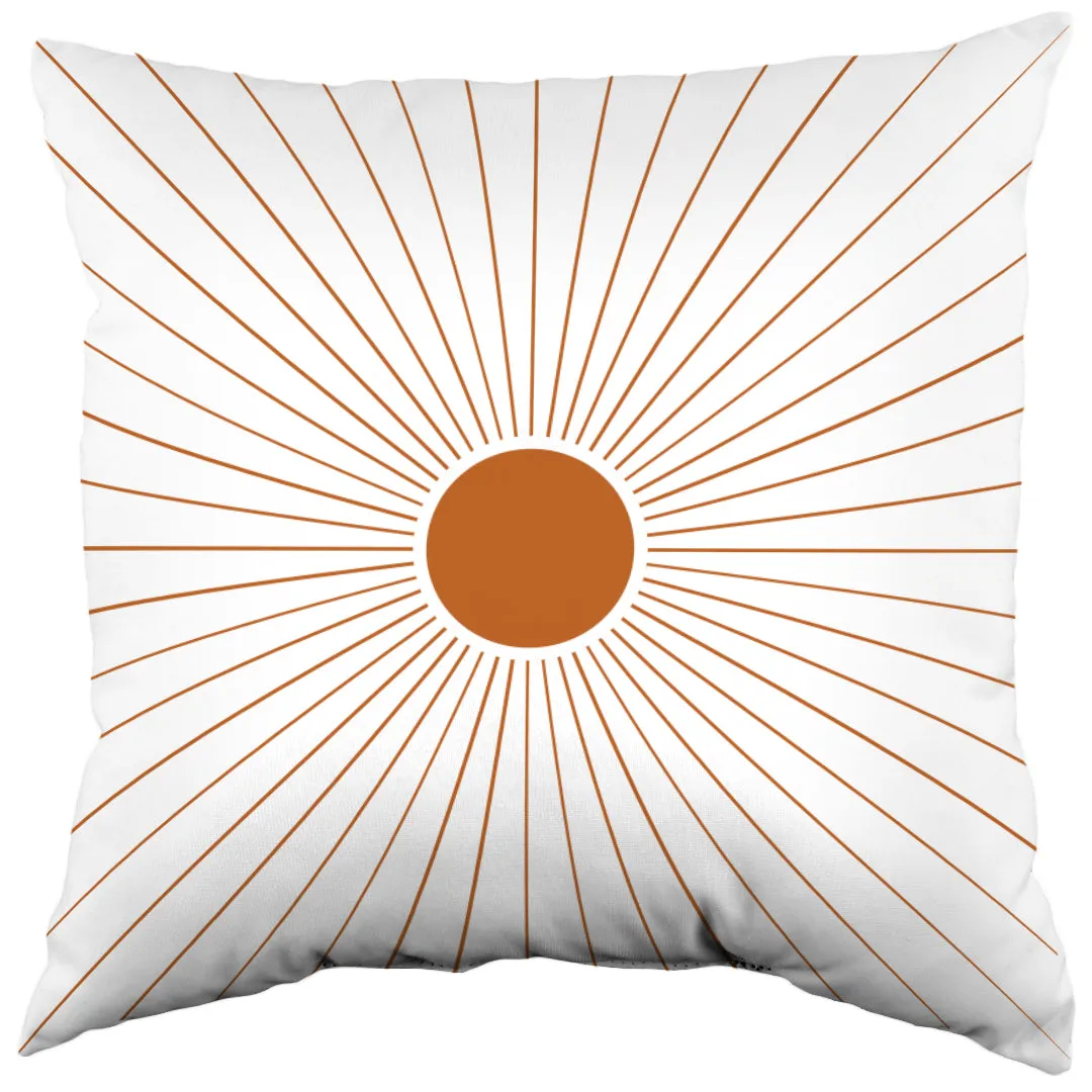 Geometric Mid Century Modern Center Rays Decorative Pillow, 2 Sizes, Made in the USA