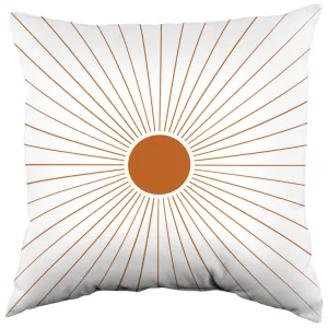 Geometric Mid Century Modern Center Rays Decorative Pillow, 2 Sizes, Made in the USA