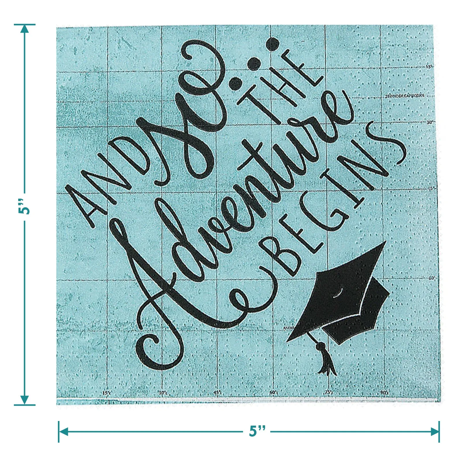 Graduation Party Grad Adventure Paper Dessert Plates and Beverage Napkins (Serves 16)