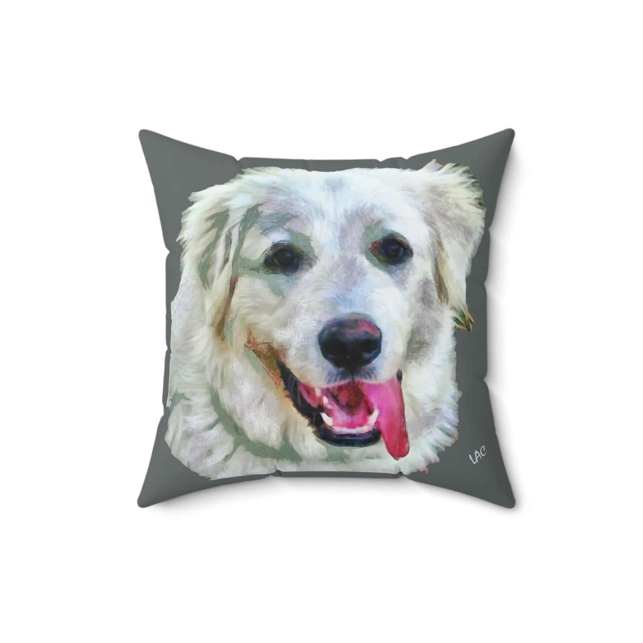 Great Pyrenees Spun Polyester Throw Pillow