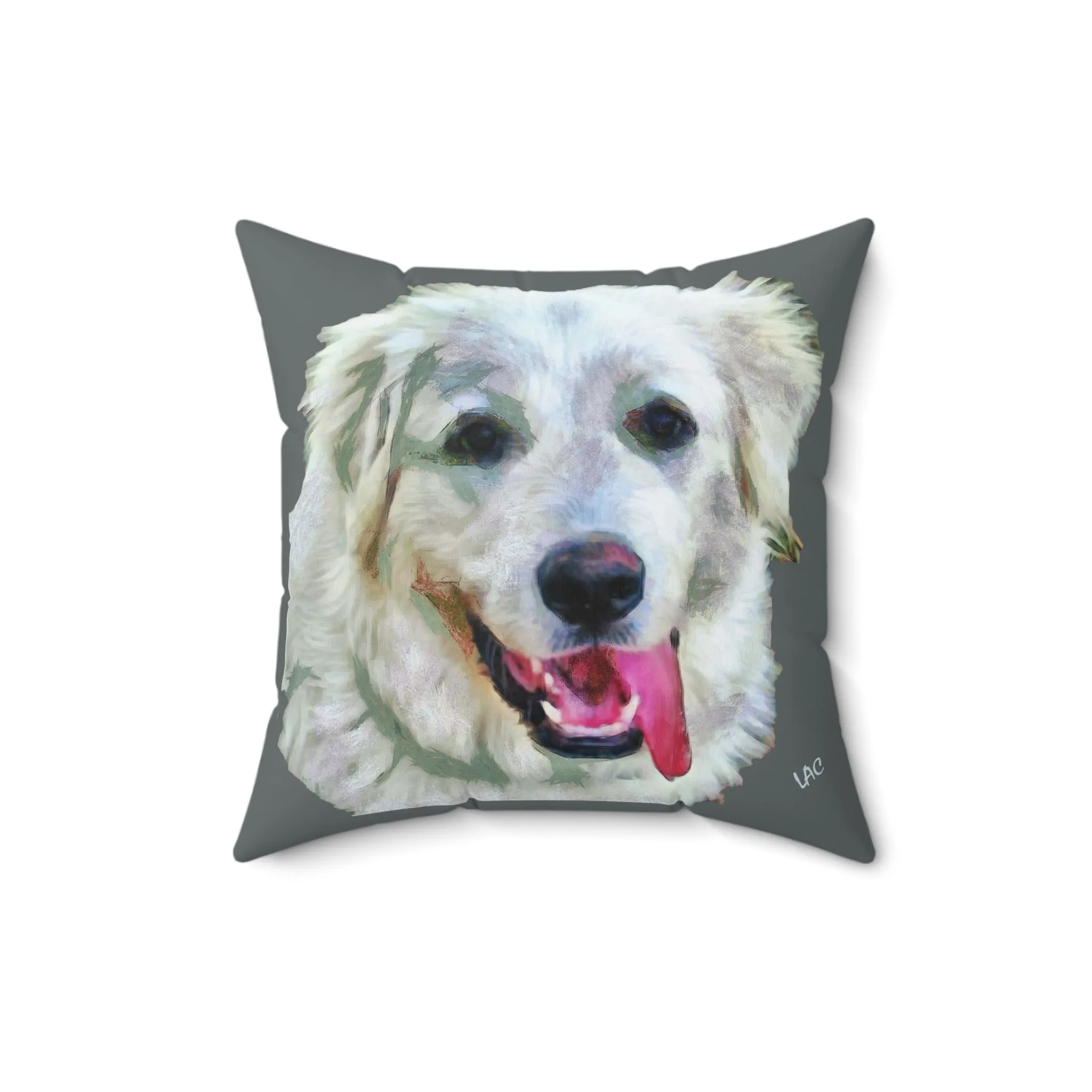 Great Pyrenees Spun Polyester Throw Pillow