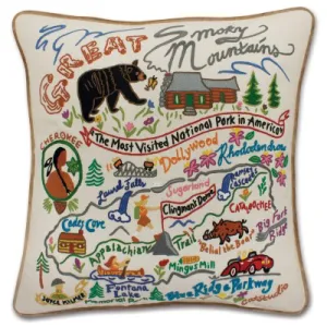 GREAT SMOKEY MOUNTAINS PILLOW BY CATSTUDIO