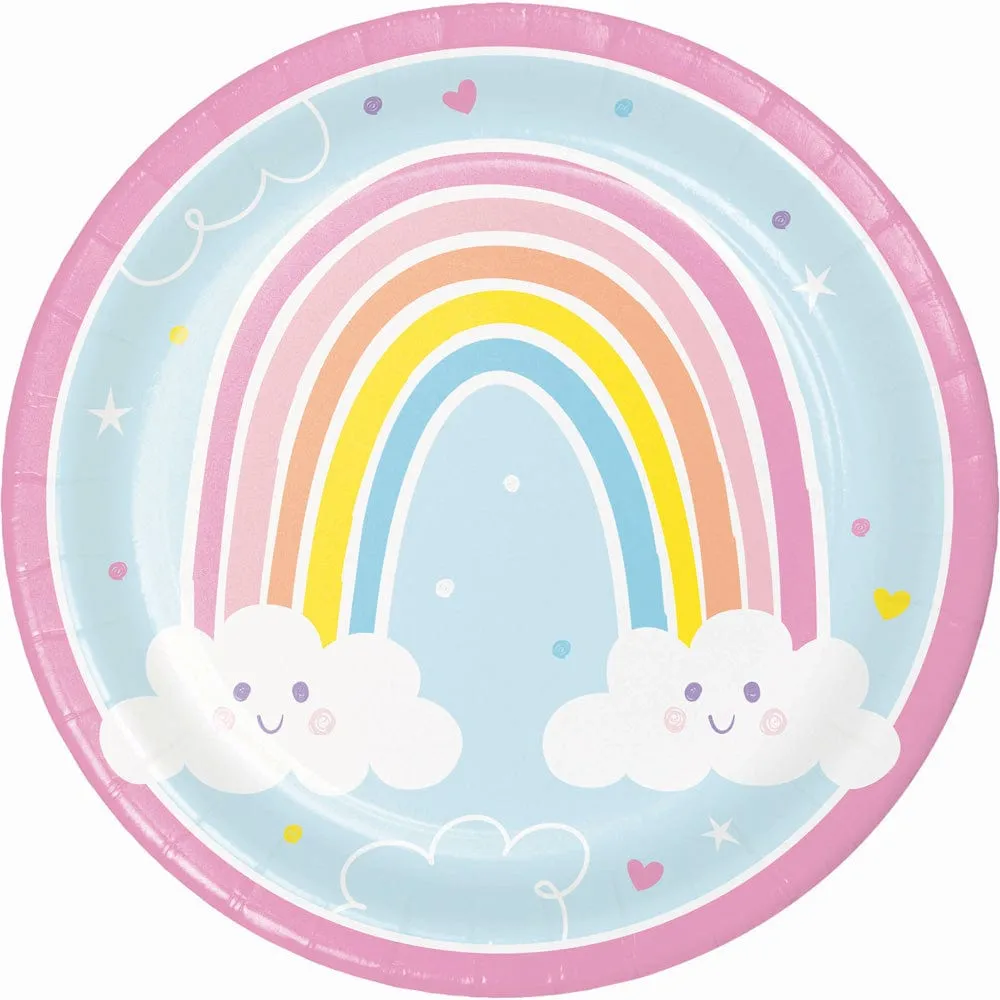 Happy Rainbow Large Party Plates x 8