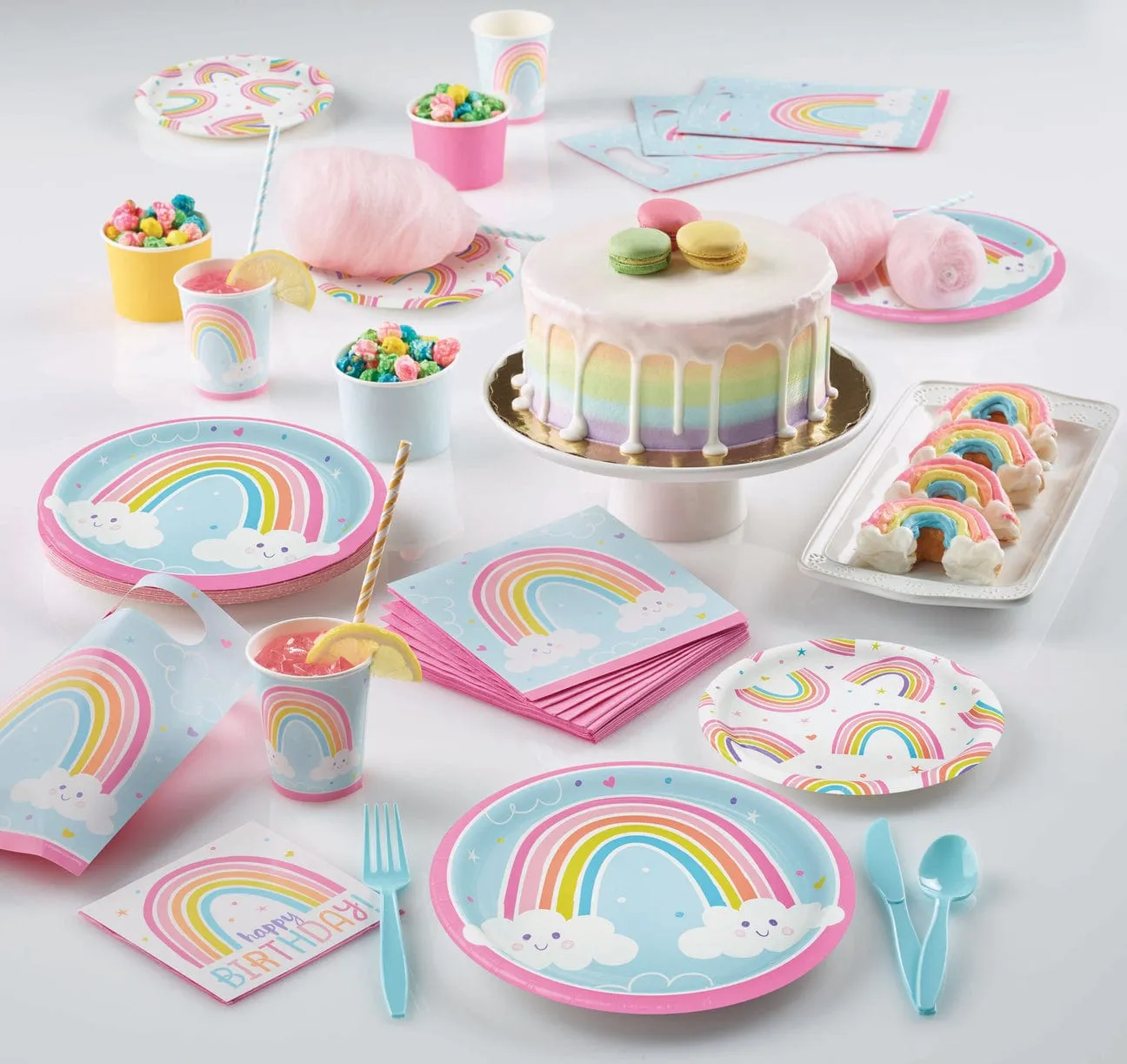Happy Rainbow Large Party Plates x 8