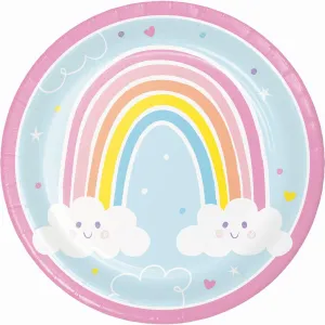 Happy Rainbow Large Party Plates x 8