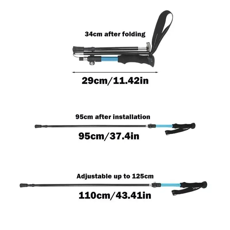 Hiking Poles Trekking Poles Backpacking Gear Folding Walking Sticks Comfortable 5-Section Trekking Walking Sticks Compact Hiking