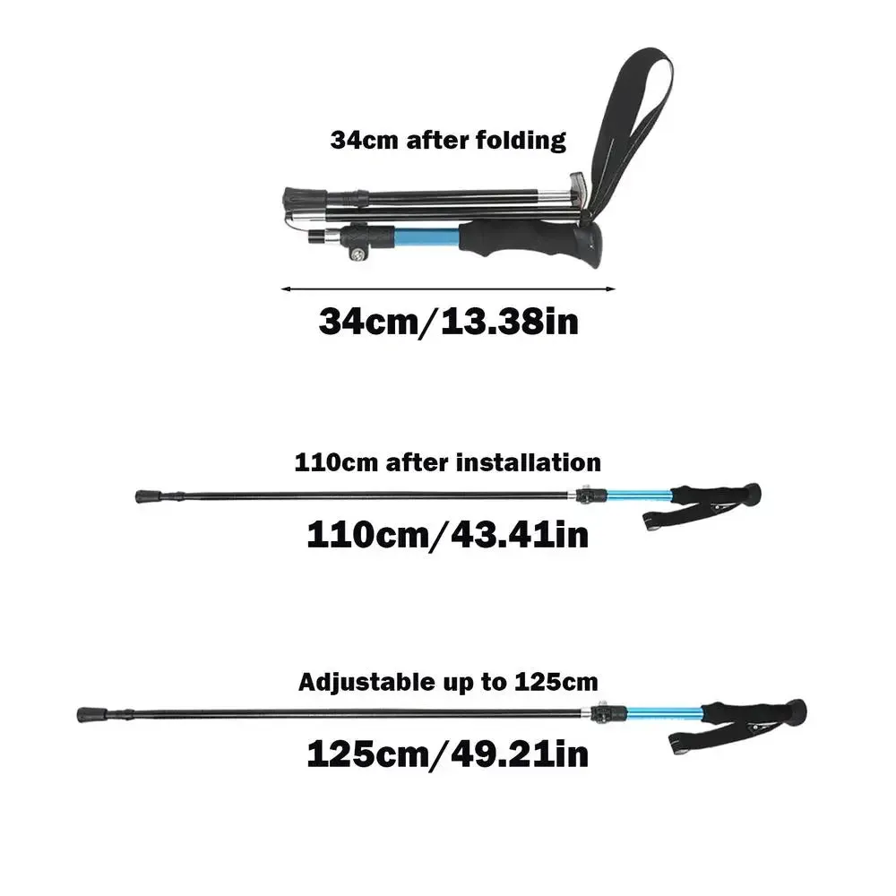 Hiking Poles Trekking Poles Backpacking Gear Folding Walking Sticks Comfortable 5-Section Trekking Walking Sticks Compact Hiking