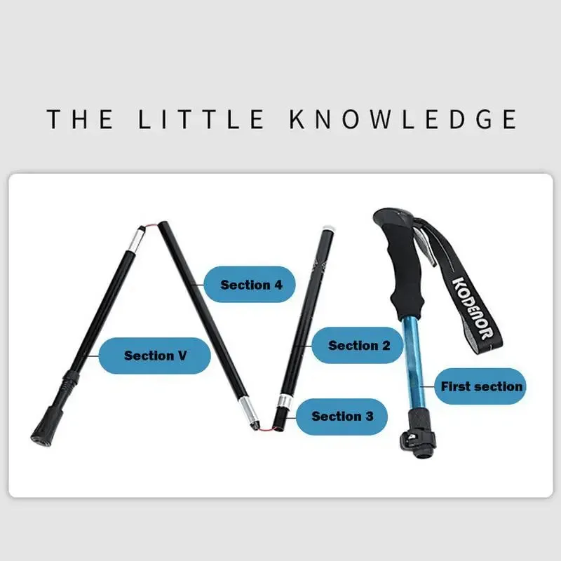 Hiking Poles Trekking Poles Backpacking Gear Folding Walking Sticks Comfortable 5-Section Trekking Walking Sticks Compact Hiking