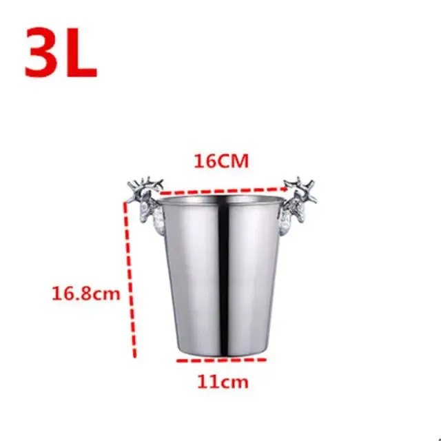 Ice Barrel Silver Gold gold European style champagne barrel deer head ice bucket