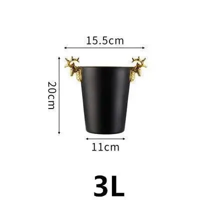Ice Barrel Silver Gold gold European style champagne barrel deer head ice bucket