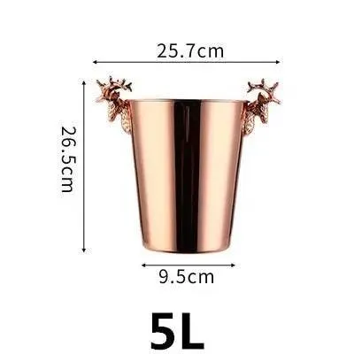 Ice Barrel Silver Gold gold European style champagne barrel deer head ice bucket