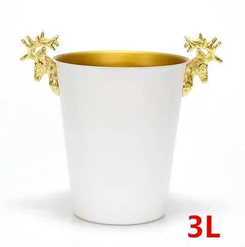 Ice Barrel Silver Gold gold European style champagne barrel deer head ice bucket
