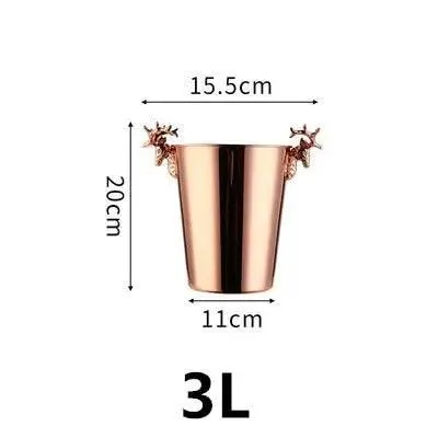 Ice Barrel Silver Gold gold European style champagne barrel deer head ice bucket