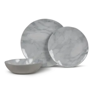 Kampa Marble 12 Piece Melamine Dinner Set