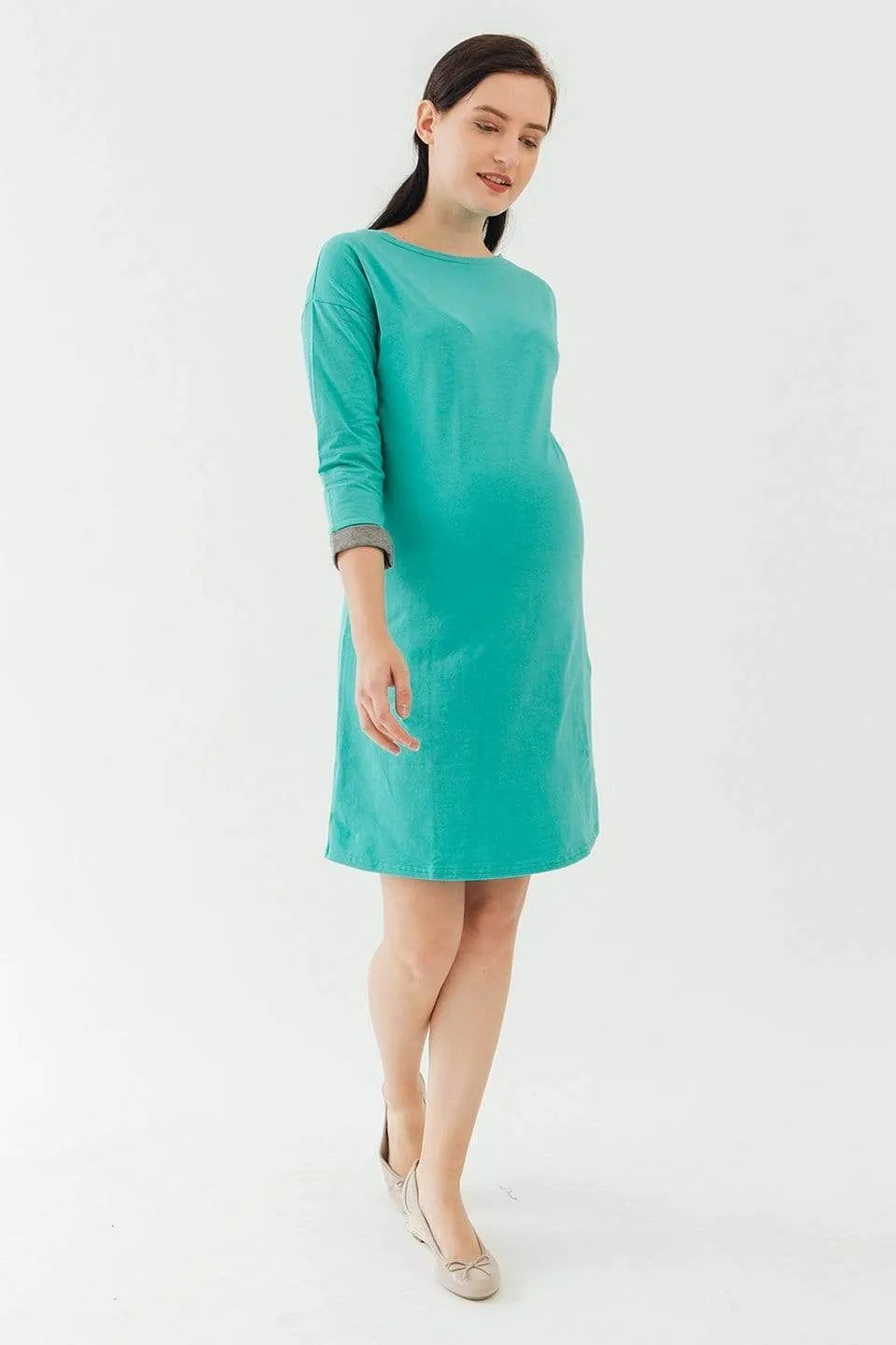 Knitted Long Sleeve Charna Broad Neck Mozzie Maternity Clothes