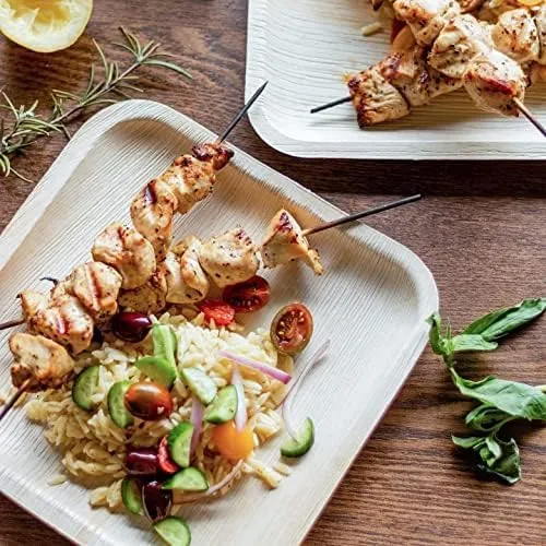 Kuber Industries Pack of 100 Disposable Palm Leaf Plates | Microwave & Oven Safe | Compostable, Disposable Tableware | Eco-Friendly Use & Throw Plates | Party, Dinner Plate |6 * 6 Inch