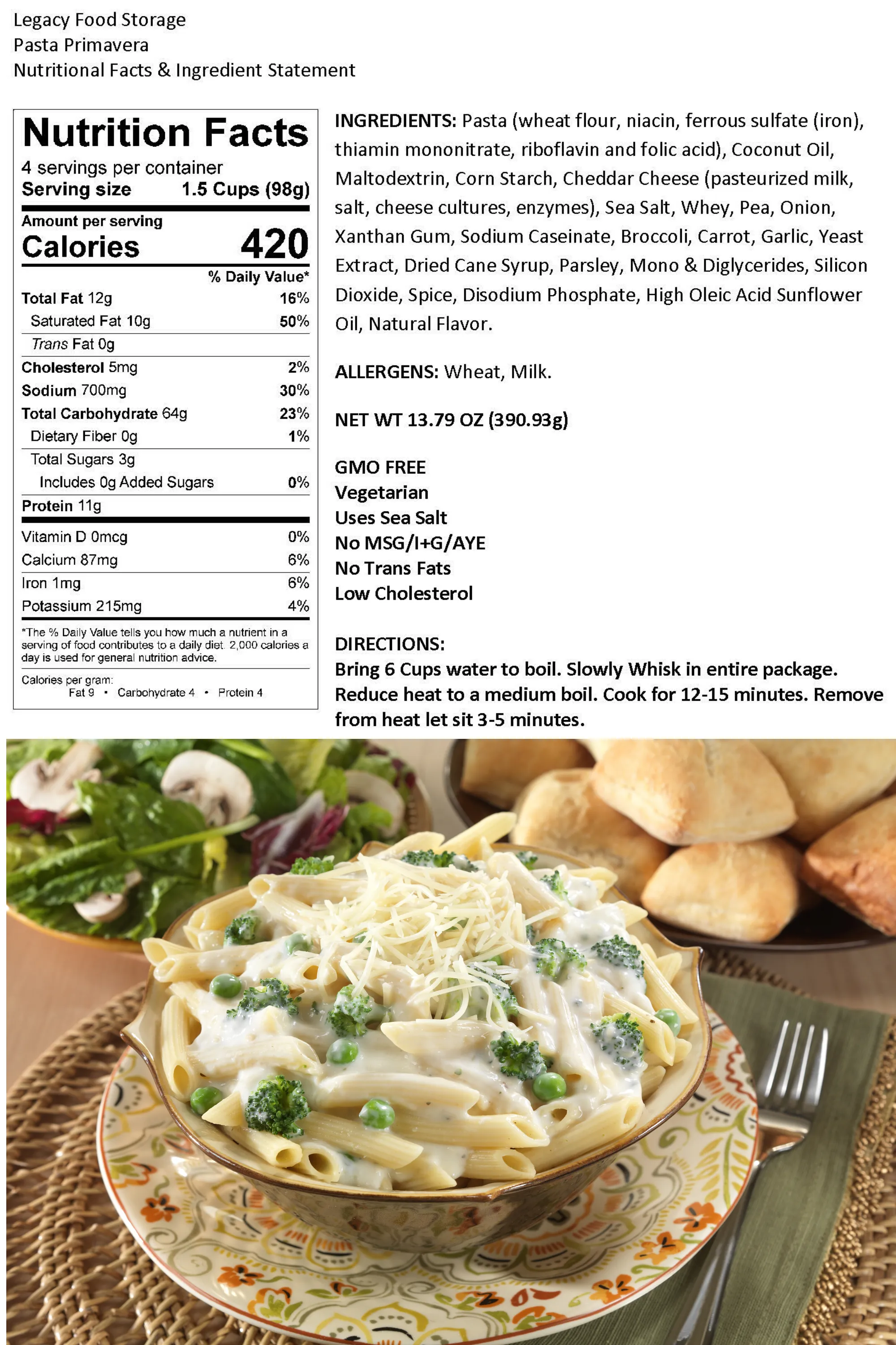Legacy Premium Breakfast & Entrée Package - 360 Servings