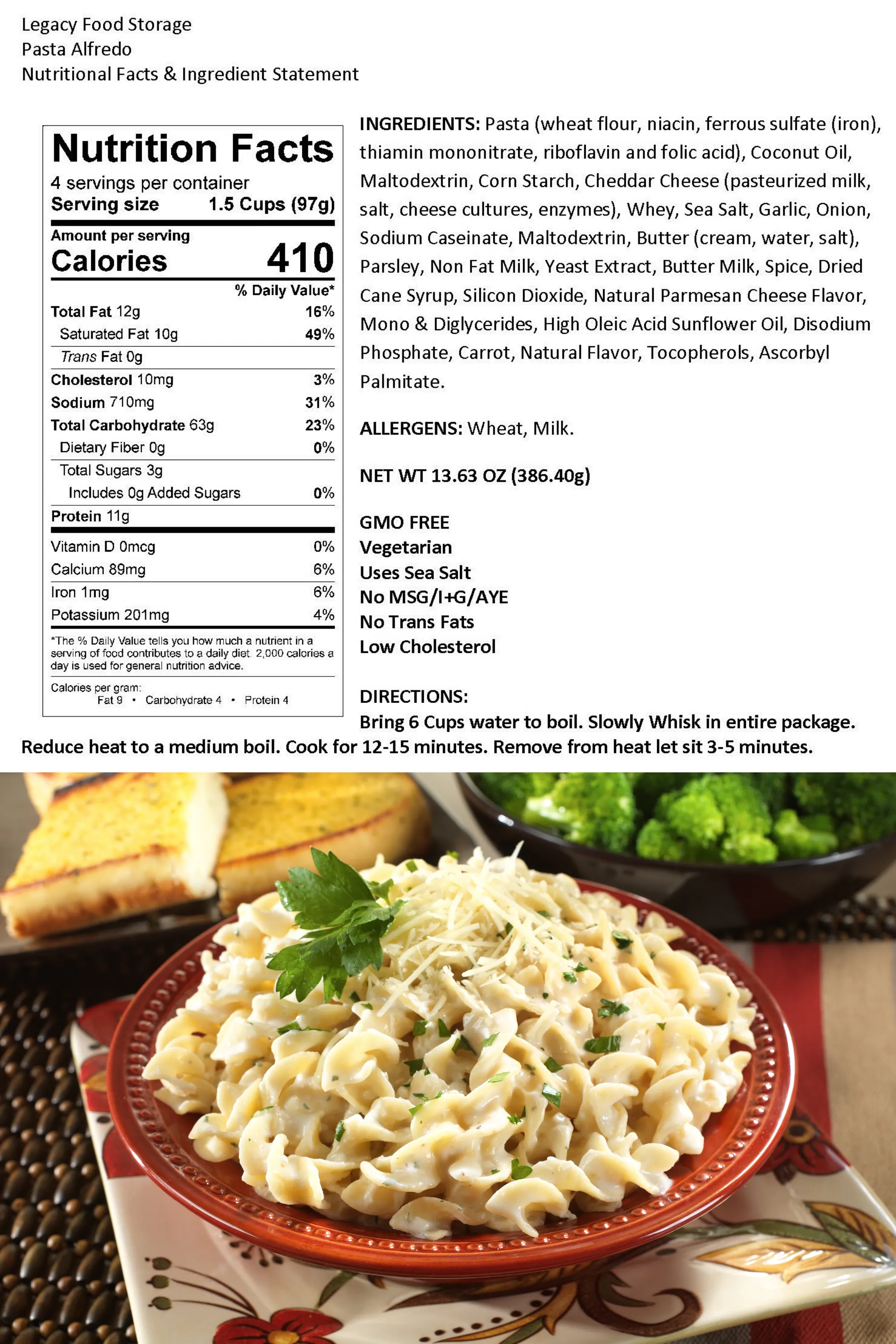 Legacy Premium Breakfast & Entrée Package - 360 Servings