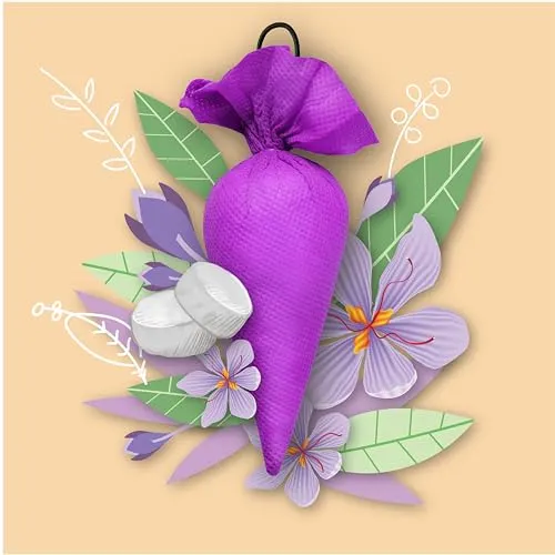 Mangalam CamPure Camphor Cone (Lavender) Pack of 2 - Room, Car and Air Freshener & Mosquito Repellent