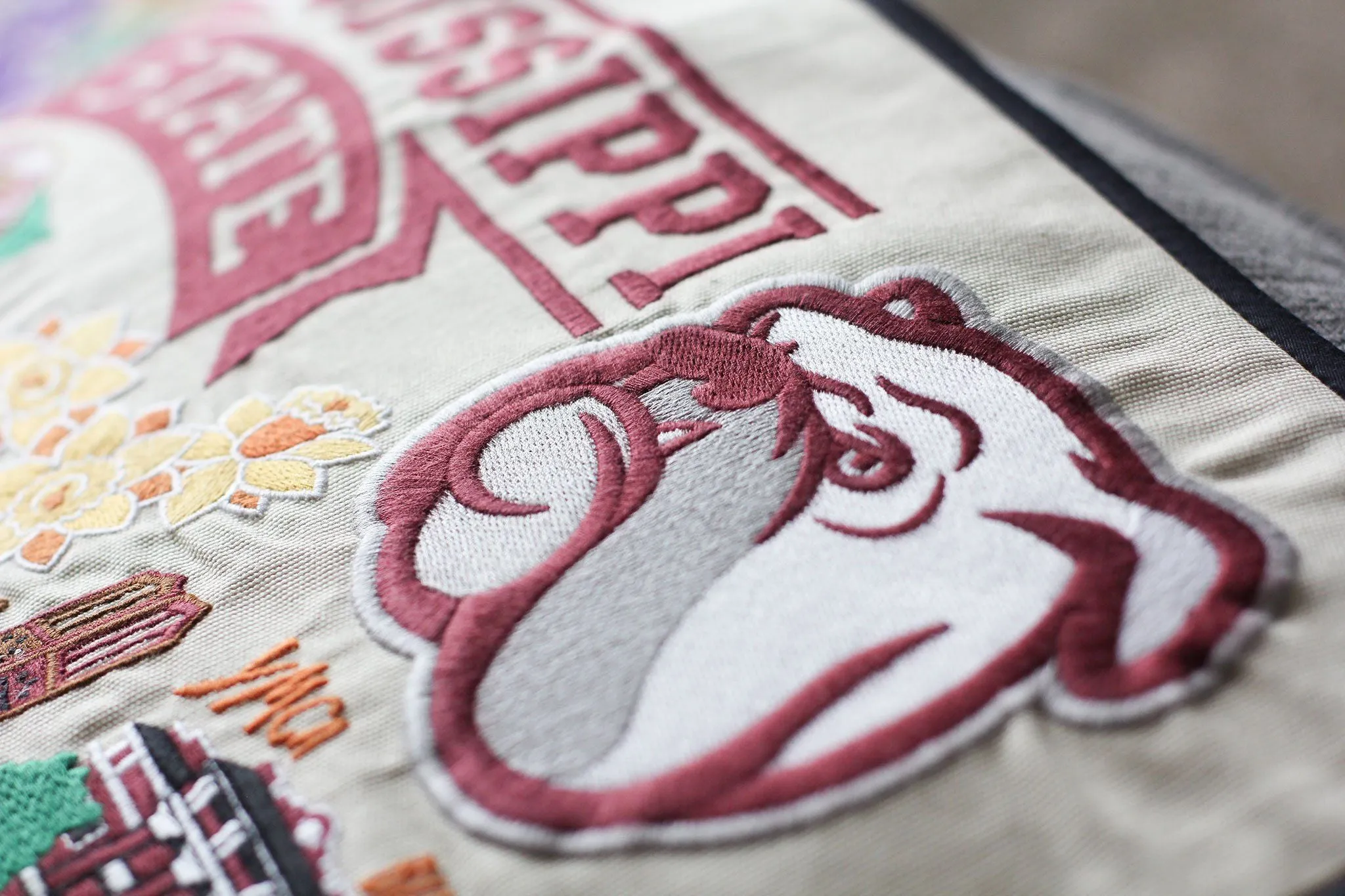 MISSISSIPPI STATE UNIVERSITY PILLOW BY CATSTUDIO