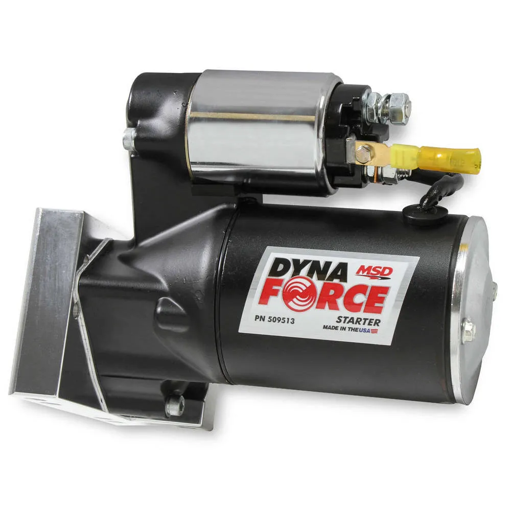 MSD DynaForce Starter - 4.4:1 Gear Reduction - Black - 168 Tooth Flywheels - Staggered Mount - Chevy V8