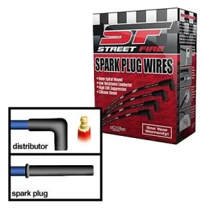 MSD Street Fire Spiral Core 8 mm Spark Plug Wire Set - Black - Factory Style Boots / Terminals - GM LT-Series