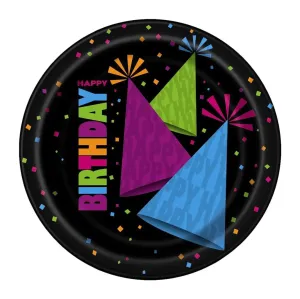 Neon Party Plates - Lunch 8 Pkt