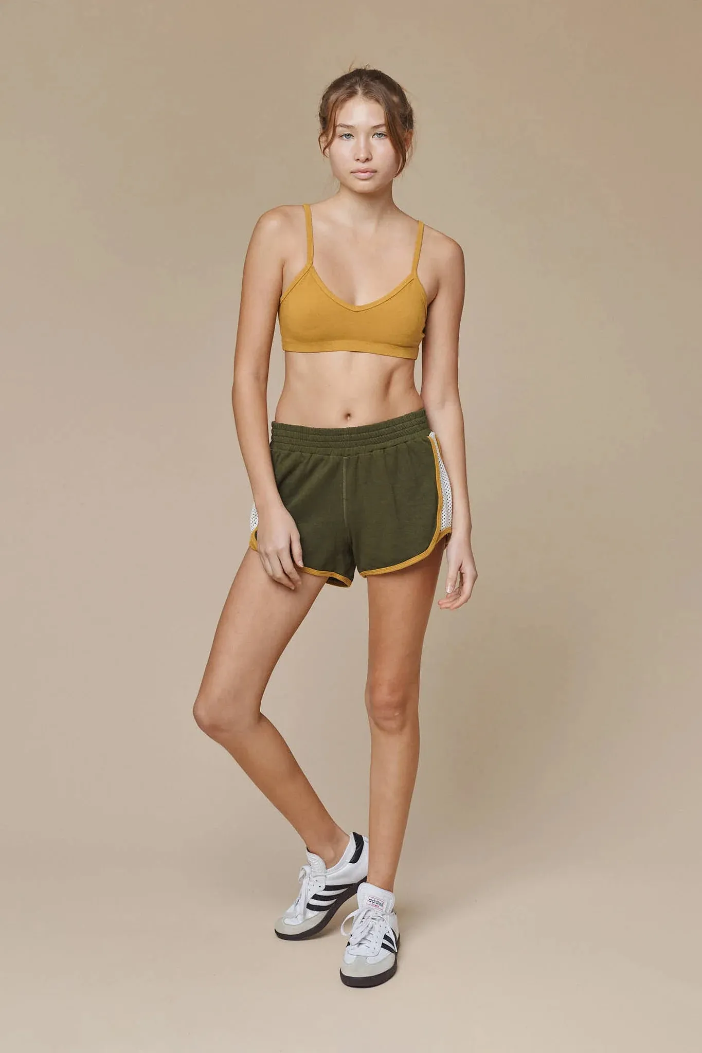 Olive Green Yarrow Mesh Track Short