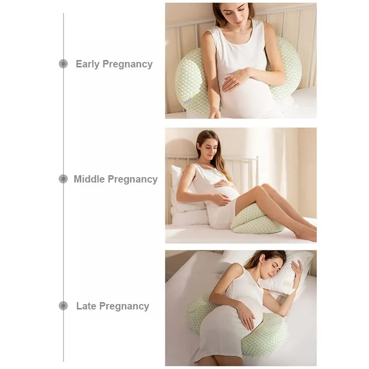 Oternal Foam Pregnancy Pillow For Pregnant Women,Soft Pregnancy Body Pillow,Support For Back, Hips, Legs,Maternity Pillow With Detachable And Adjustable Pillow Cover, Medium, Green