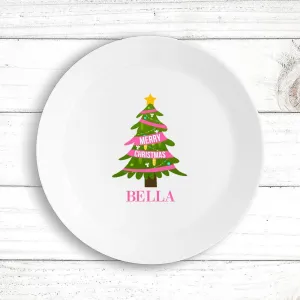 Pink Christmas Kids' Plate