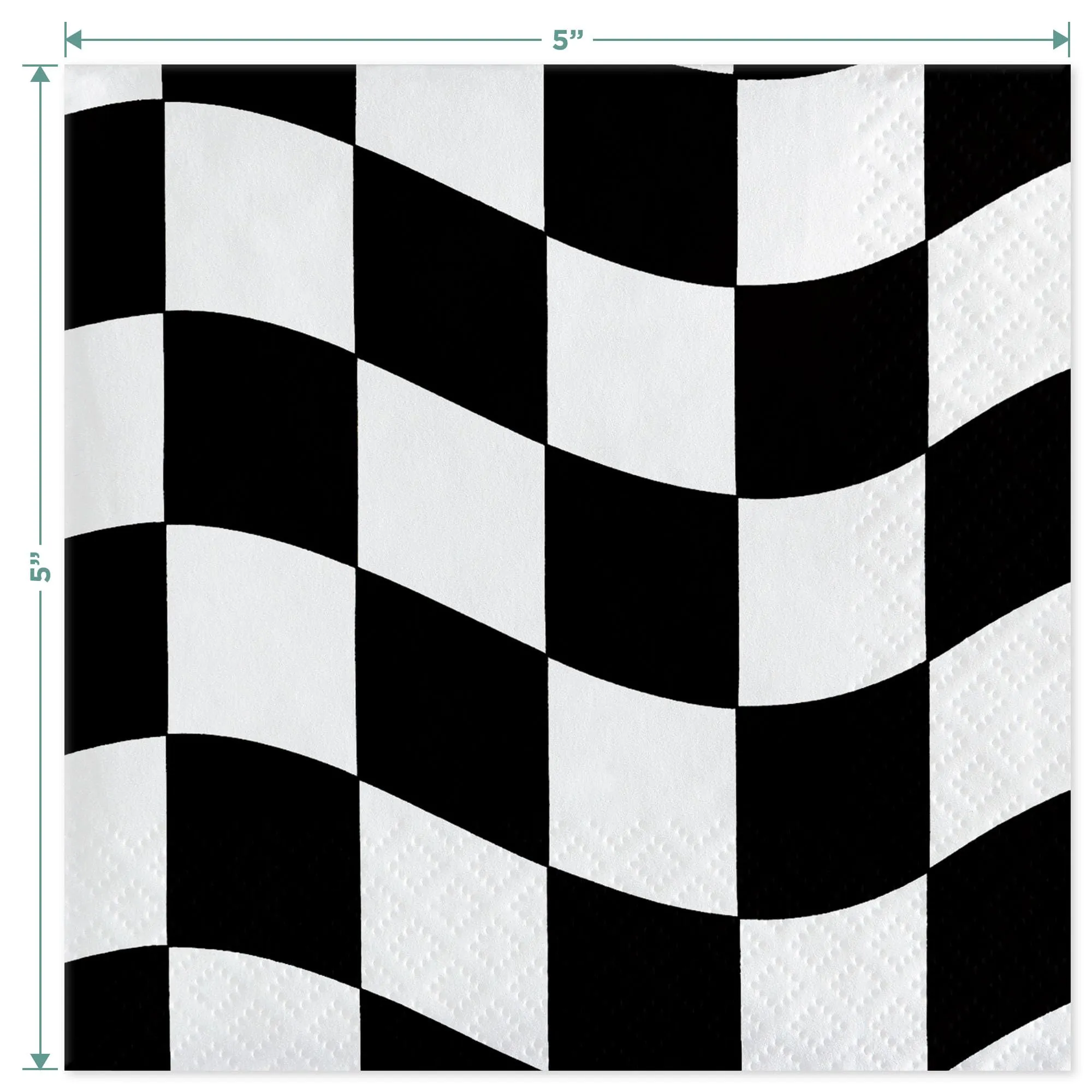 Race Party Variety Pack - Race Car Paper Plates & Racing Checkered Flag Napkins(Serves 32)
