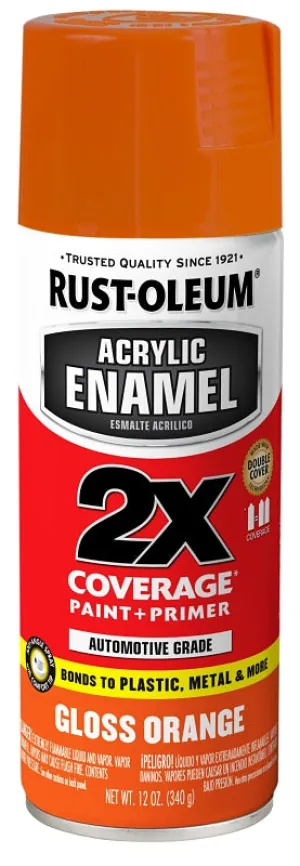 Rust-Oleum 271921 Automotive Spray Paint, Gloss, Orange, 12 oz, Can :CAN: QUANTITY: 1