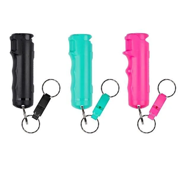 SABRE Pepper Gel with Quick Release Whistle Keychain