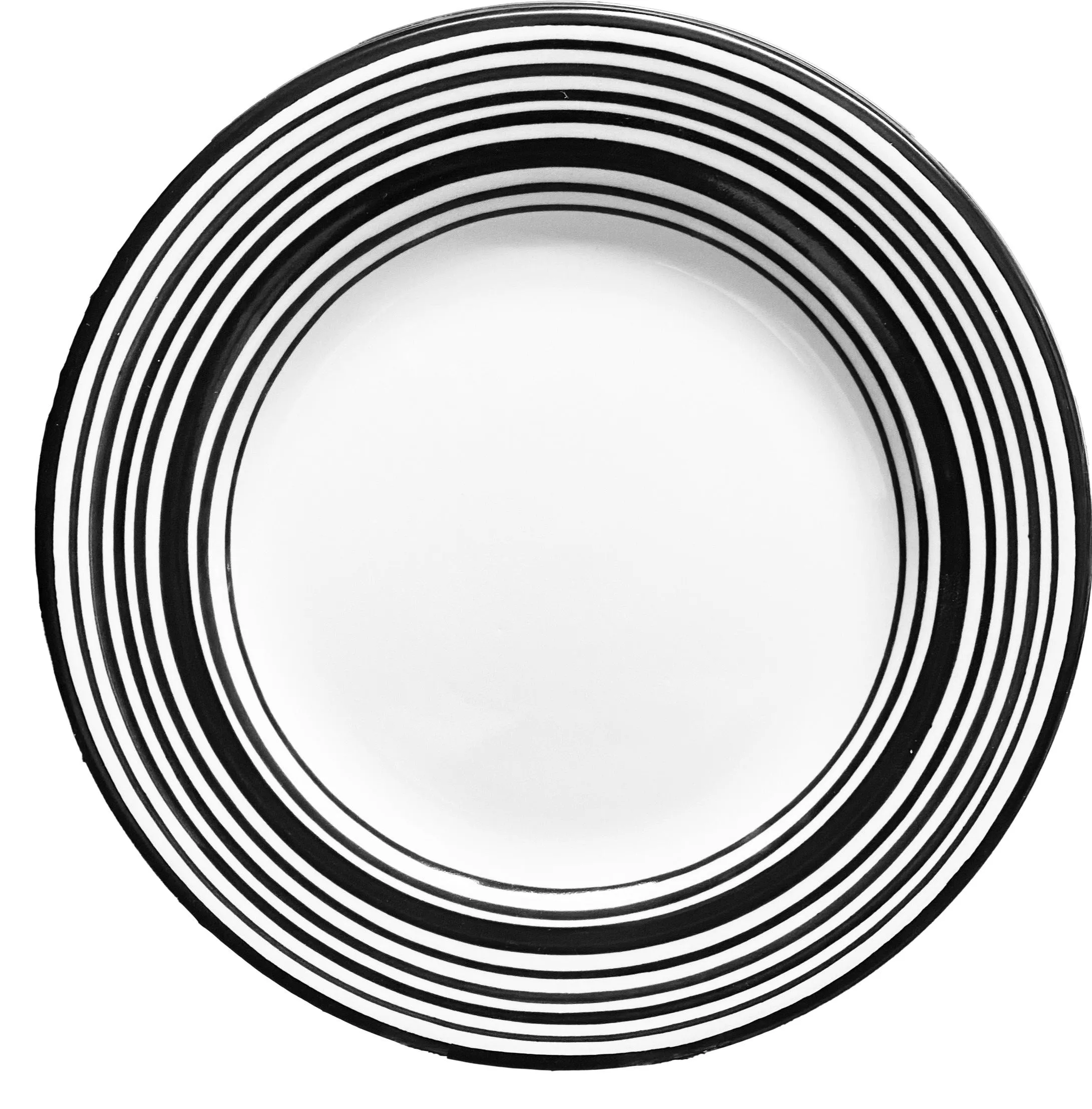Salad Plate Set - Set of 4 - White & Black | Tuxedo 9" Diameter