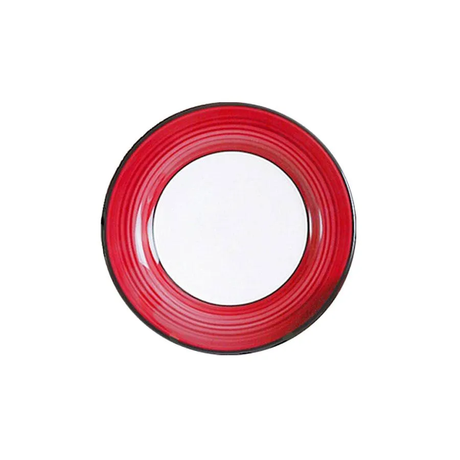 Salad Plate Set - Set of 4 - White & Red | Spree Pattern