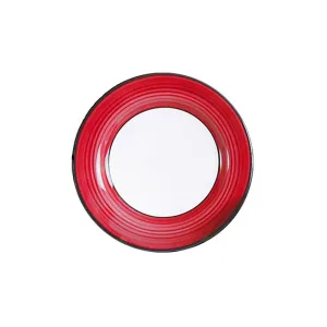 Salad Plate Set - Set of 4 - White & Red | Spree Pattern