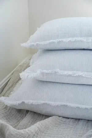 Sky Blue & White Striped So Soft Linen Pillow