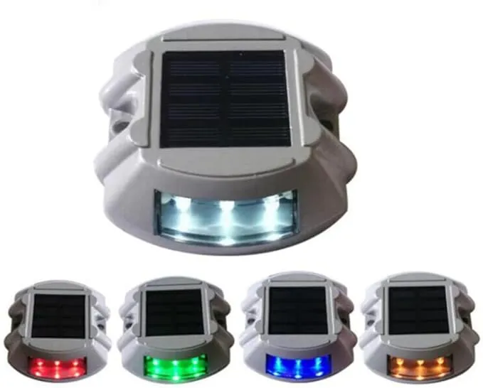 Solar Driveway Lights Bright Blue with Screw Solar Deck Lights Outdoor Dock Lights for Path Warning Garden Walkway Sidewalk Steps